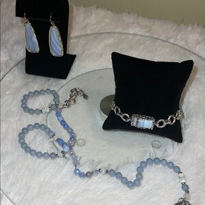 Luxury Artisan of Bali Blue Opal Bracelet in Solid Sterling Silver